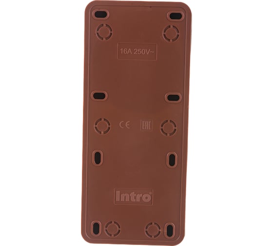 Розетка Intro 220610 3х2PE, 16А, 250В, IP20, ОУ, Quadro, венге Б0036147