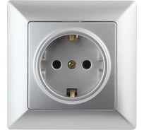 Розетка Intro 420203 2PE Schuko, 16А, 250В, СУ, Solo, алюминий Б0043314