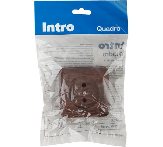 Розетка Intro 220110 2P, 16А, 250В, IP20, ОУ, Quadro, венге 3600 Б0030123