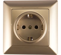 Розетка Intro 420204 2PE Schuko, 16А, 250В, СУ, Solo, шампань 20 Б0043315