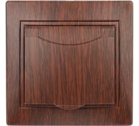 Розетка Intro 2PE Schuko с крышкой, 16А, 250В, IP20, СУ, Plano, венге Б0030064