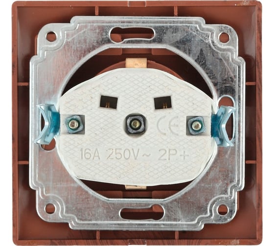 Розетка Intro 2PE Schuko с крышкой, 16А, 250В, IP20, СУ, Plano, венге Б0030064
