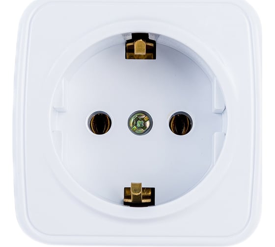 Розетка Intro 320201 2PE Schuko, 16А, 250В, IP20, ОУ, Polo, белый Б0036098