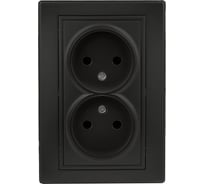 Розетка Intro 2х2P, 16А, 250В, IP20, СУ, Plano, антрацит Б0044569