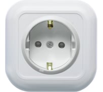 Розетка Кунцево-Электро ВАЛЕНТИНА открытой установки, одноместная с з/к, з/ш РА16-315 7642