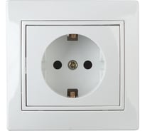 Розетка Intro 2PE Schuko, 16А250В, IP20, СУ, Plano, белый Б0027609