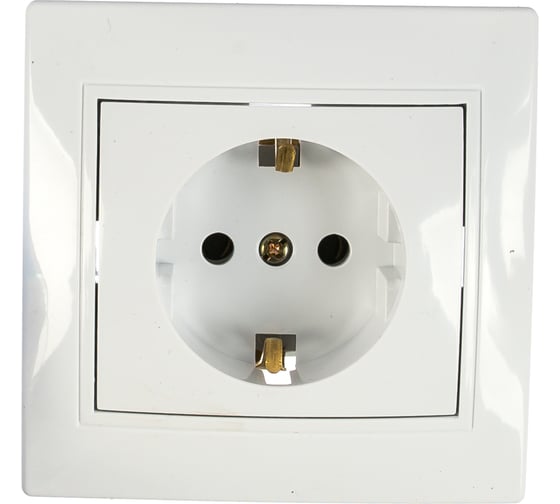 Розетка Intro 2PE Schuko, 16А250В, IP20, СУ, Plano, белый Б0027609