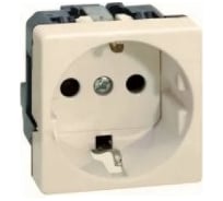 Розетка Simon 2к+з schuko 2 модуля, безвинтовой зажим, 10/16А 250~, слоновая кость 27432-32