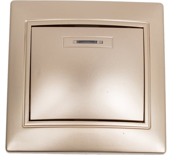 Выключатель Smartbuy 1-клавишный с индикатором 10А шампань, Венера SBE-01c-10-SW1-1-c