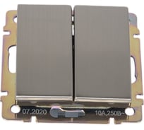 Проходной выключатель Smartbuy 2-клавишный 10А серый никель Нептун SBE-05gn-10-SW22-0 16052456