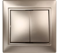 Выключатель Smartbuy 2-клавишный 10А шампань, Венера SBE-01c-10-SW2-0-c