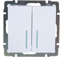 Выключатель Smartbuy 2-клавишный с индикатором 10А белый Нептун SBE-05w-10-SW2-1