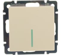Проходной выключатель Smartbuy 1-клавишный с индикатором 10А бежевый Нептун SBE-05i-10-SW12-1