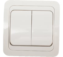 Выключатель Smartbuy 2-клавишный 10А белый, керамика Марс SBE-02w-10-SW2-0-c
