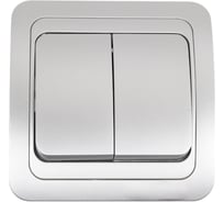 Выключатель Smartbuy 2-клавишный 10А серебро Марс SBE-02s-10-SW2-0-c