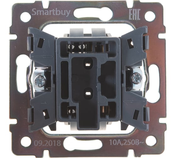 Выключатель Smartbuy 1-клавишный 10А черный Нептун SBE-05b-10-SW1-0