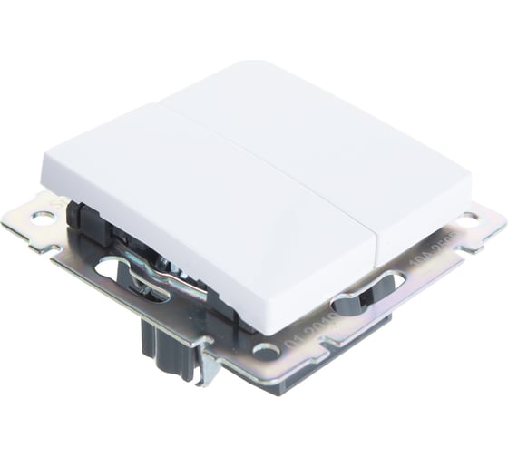 Проходной выключатель Smartbuy 2-клавишный 10А белый Нептун SBE-05w-10-SW22-0