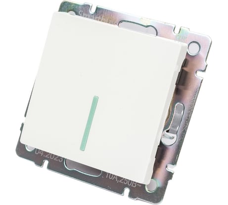 Выключатель Smartbuy 1-клавишный с индикатором 10А белый Нептун SBE-05w-10-SW1-1