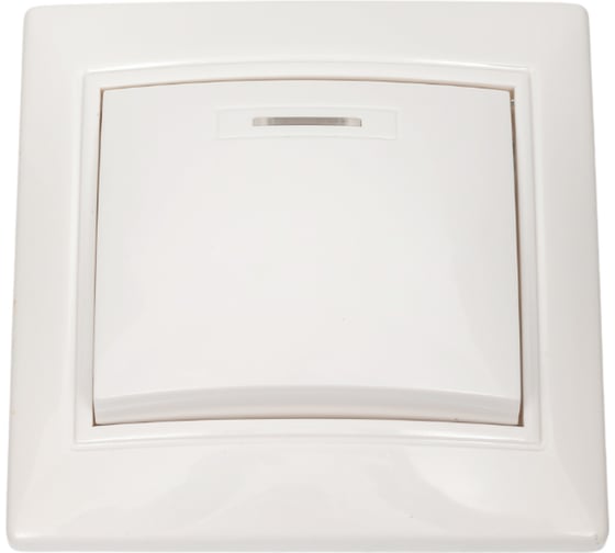 Выключатель Smartbuy 1-клавишный с индикатором 10А белый Венера SBE-01w-10-SW1-1 1