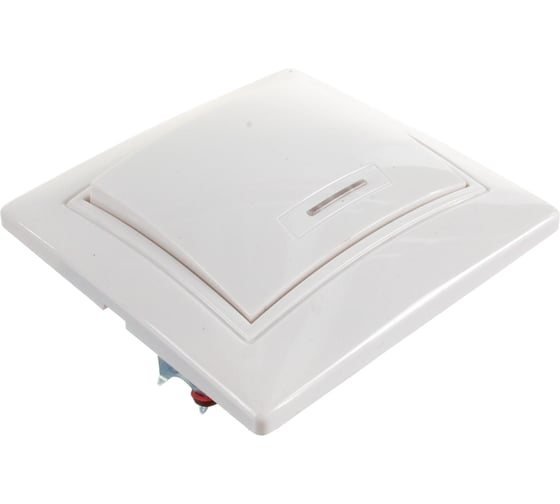 Выключатель Smartbuy 1-клавишный с индикатором 10А белый Венера SBE-01w-10-SW1-1