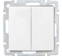 Выключатель Smartbuy 2-клавишный 10А белый Нептун SBE-05w-10-SW2-0