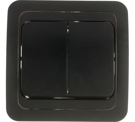 Выключатель Smartbuy 2-клавишный 10А черный Марс SBE-02b-10-SW2-0-c