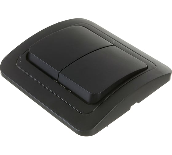 Выключатель Smartbuy 2-клавишный 10А черный Марс SBE-02b-10-SW2-0-c