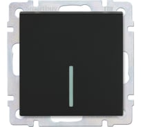 Выключатель Smartbuy 1-клавишный с индикатором 10А черный Нептун SBE-05b-10-SW1-1