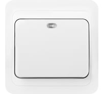 Выключатель Smartbuy 1-клавишный с индикатором 10А белый Марс SBE-02w-10-SW1-1