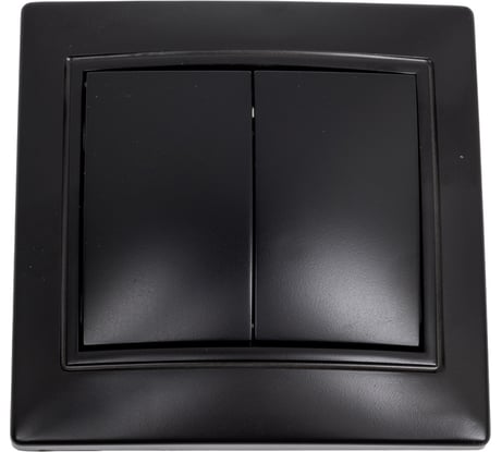 Выключатель Smartbuy 2-клавишный 10А черный, Венера SBE-01b-10-SW2-0-c
