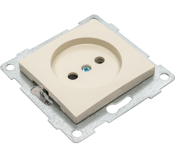 Механизм розетки GUSI ELECTRIC Bravo 1-ой б/з с з/ш, СУ, 16А, 250В, бежевый С10Р2-003