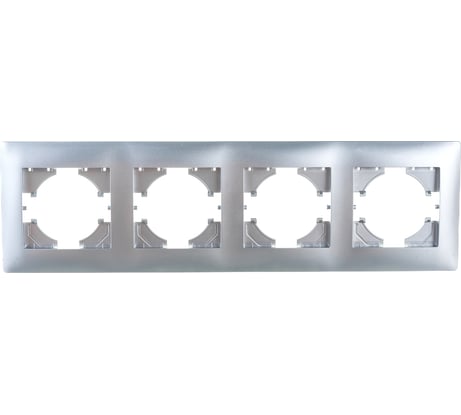 Рамка GUSI ELECTRIC Bravo 4-местная, цвет серебро С1040-004