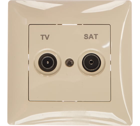 Розетка TV+SAT GUSI ELECTRIC Bravo оконечная СУ, бежевый С10TS1-003-СБ
