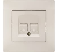 Компьютерная розетка GUSI ELECTRIC Bravo RJ45, двойная, СУ, бежевый С10К2-003-СБ