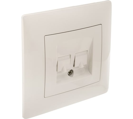 Компьютерная розетка GUSI ELECTRIC Bravo RJ45, двойная, СУ, бежевый С10К2-003-СБ