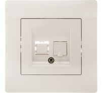 Компьютерная розетка GUSI ELECTRIC Bravo RJ45, одинарная, СУ, бежевый С10К1-003-СБ