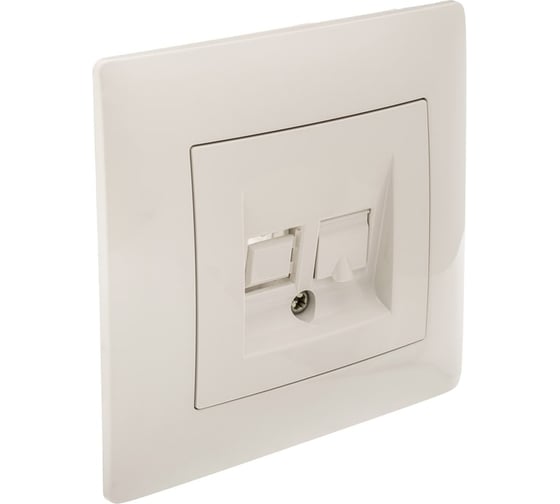 Компьютерная розетка GUSI ELECTRIC Bravo RJ45, одинарная, СУ, бежевый С10К1-003-СБ