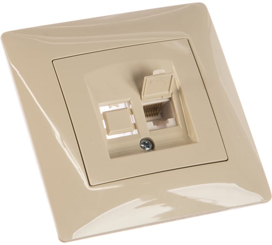 Компьютерная розетка GUSI ELECTRIC Bravo RJ45, одинарная, СУ, бежевый С10К1-003-СБ