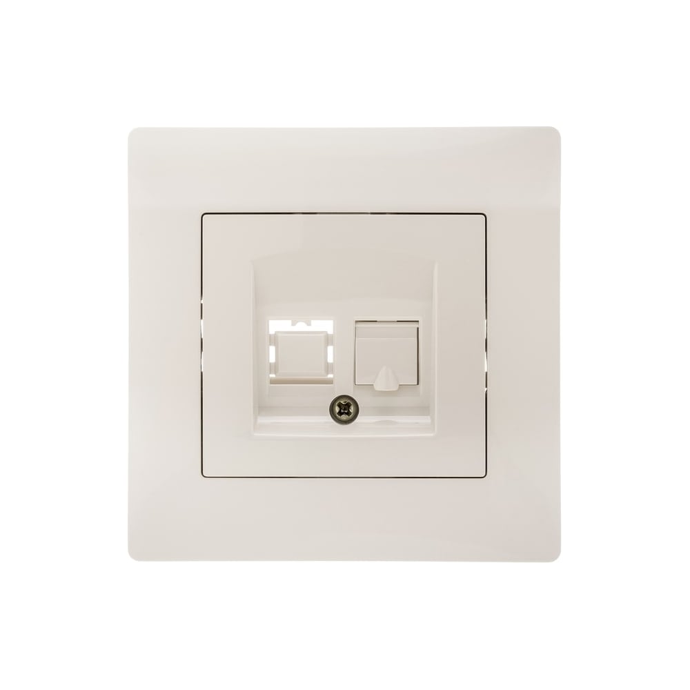 Телефонная розетка GUSI ELECTRIC Bravo RJ12, одинарная, СУ, бежевая ...