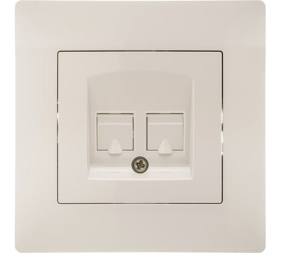 Телефонная розетка GUSI ELECTRIC Bravo RJ12, двойная, СУ, бежевый С10Т2-003-СБ 1