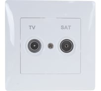 Розетка TV+SAT GUSI ELECTRIC Bravo оконечная, СУ, белый С10TS1-001-СБ