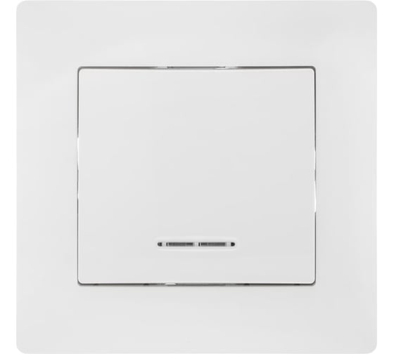 Одноклавишный выключатель GUSI ELECTRIC Bravo с индикатором СУ, 10А, 250В, белый С10В18-001-СБ 1