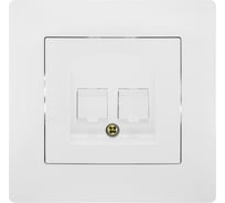 Компьютерная розетка GUSI ELECTRIC Bravo RJ45, двойная, СУ, белый С10К2-001-СБ