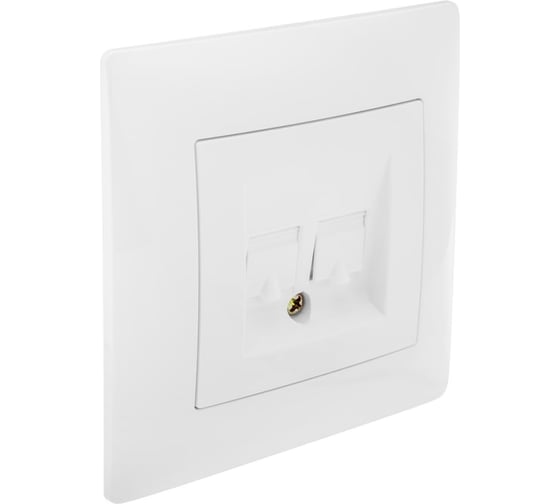 Компьютерная розетка GUSI ELECTRIC Bravo RJ45, двойная, СУ, белый С10К2-001-СБ
