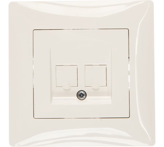 Компьютерная розетка GUSI ELECTRIC Bravo RJ45, двойная, СУ, белый С10К2-001-СБ