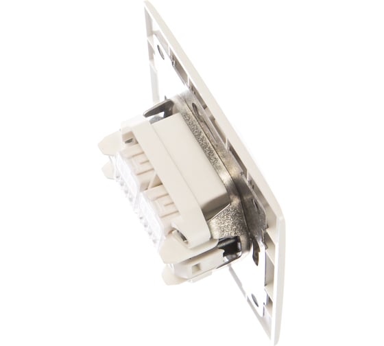 Компьютерная розетка GUSI ELECTRIC Bravo RJ45, двойная, СУ, белый С10К2-001-СБ