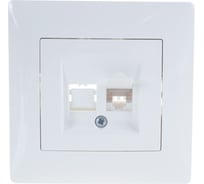 Компьютерная розетка GUSI ELECTRIC Bravo RJ45, одинарная, СУ, белый С10К1-001-СБ