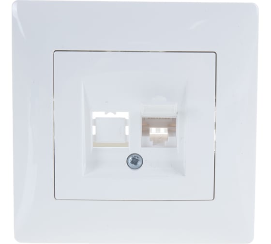 Компьютерная розетка GUSI ELECTRIC Bravo RJ45, одинарная, СУ, белый С10К1-001-СБ