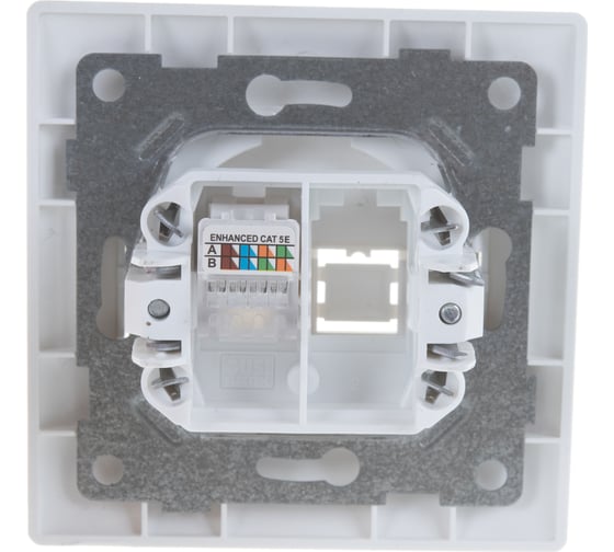 Компьютерная розетка GUSI ELECTRIC Bravo RJ45, одинарная, СУ, белый С10К1-001-СБ