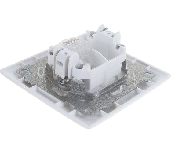 Компьютерная розетка GUSI ELECTRIC Bravo RJ45, одинарная, СУ, белый С10К1-001-СБ